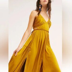 Free People  Silky Marigold Yellow Maxi Dress